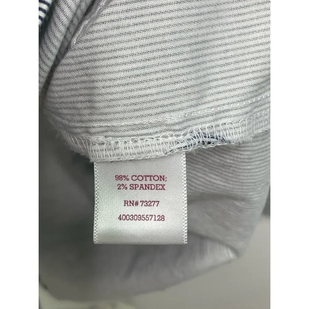 So Pinstriped‎ Long Sleeve Snap Button Field Hooded Jacket Blue/White Women's M
